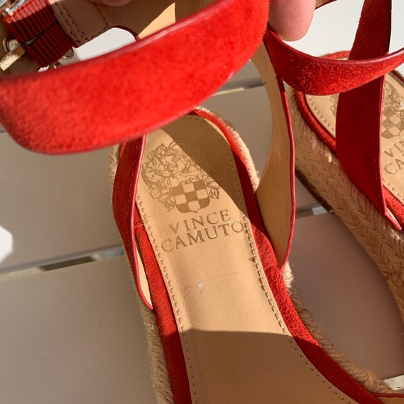 Vince Camuto red suede sandals espadrilles size 6M - Picture 9 of 14